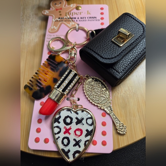 Black Mini Bag Charm Keychain Set - Picture 3 of 5